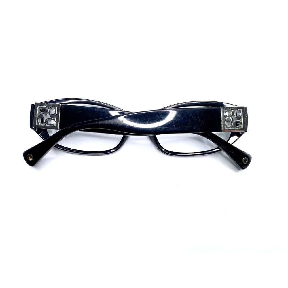 Coach HC 8012 Hope Black Oval Glasses Wide Temples 5002/11 53-15-140 Silver Logo